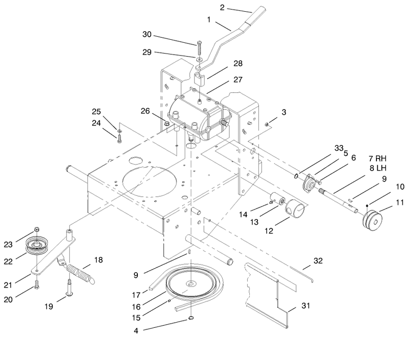 Transmission and Idler Pulley Assembly