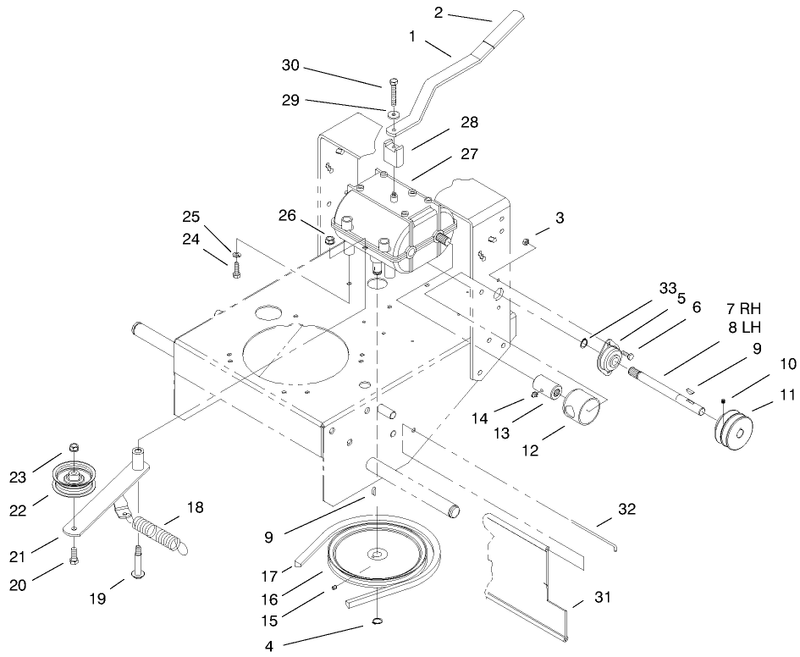 Transmission and Idler Pulley Assembly