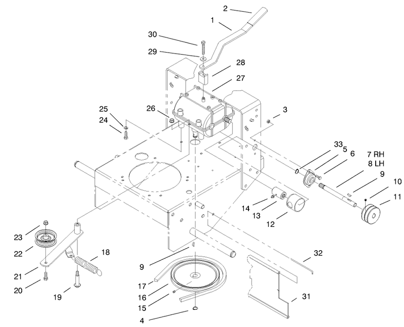 Transmission and Idler Pulley Assembly
