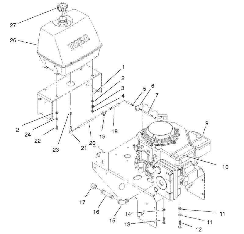 Engine and Fuel System Assembly