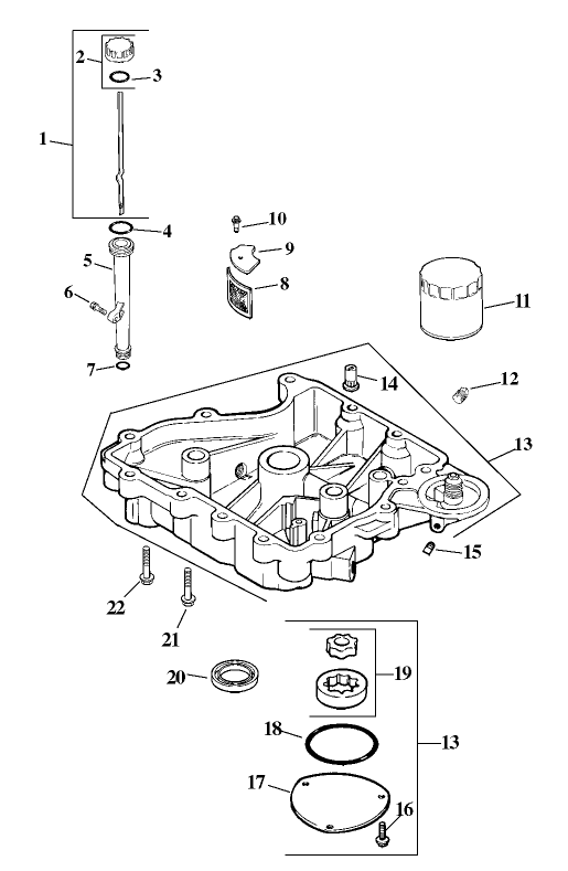 Oil Pan and Lubrication Assembly Kohler CV15T 41608