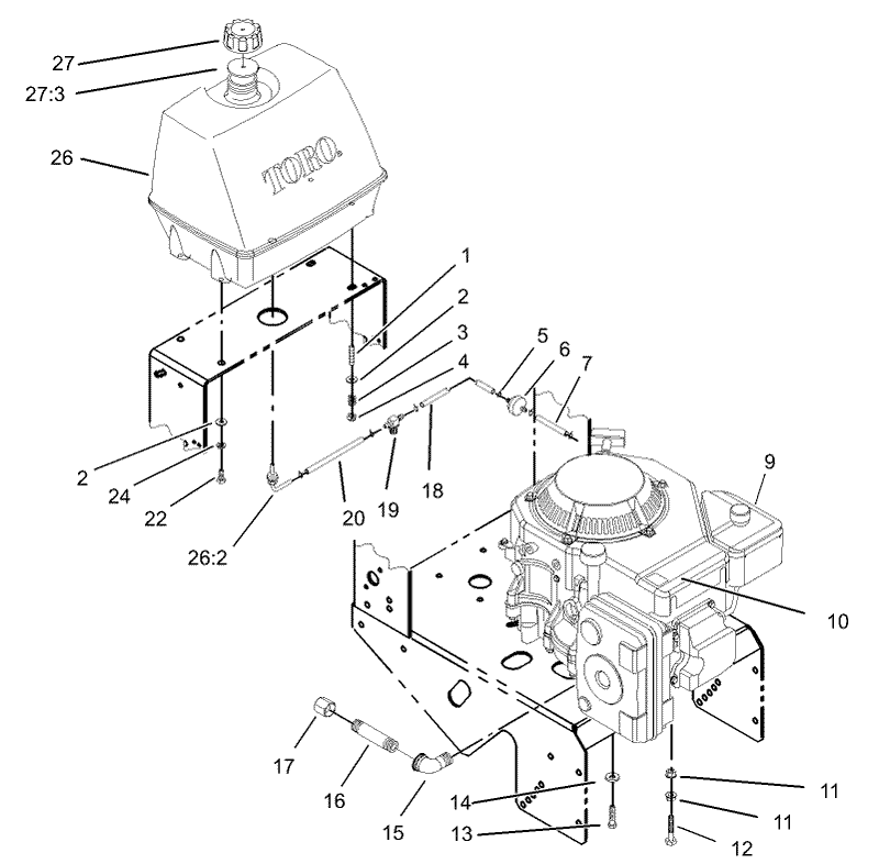 Engine and Fuel System Assembly