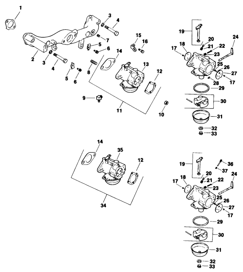 Carburetor Engine Kohler Model No Mv16s Type 56511
