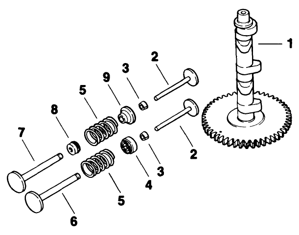 Camshaft and Valves Engine Kohler Model No Mv16s Type 56519