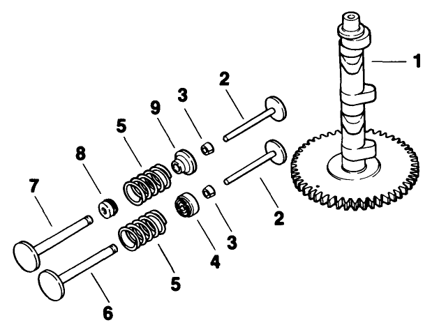 Camshaft and Valves Engine Model No Mv16s Type 56519