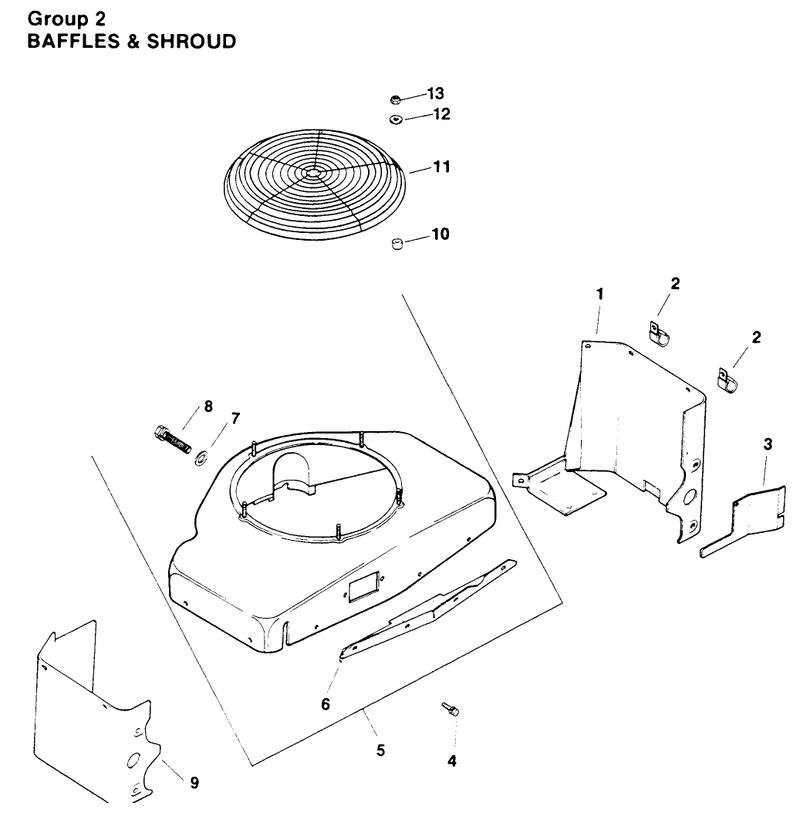 Baffle and Shroud Engine Kohler Model No Mv16s Type Ps56519