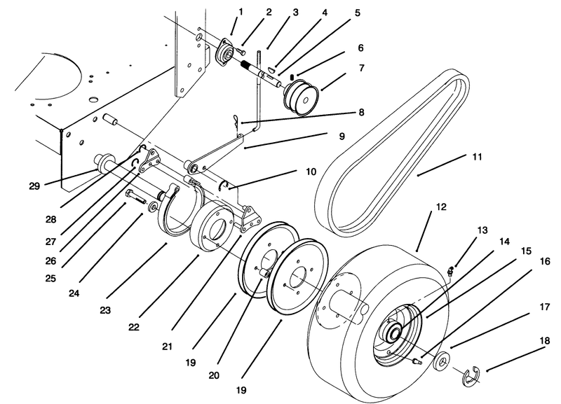 Axle Brake And Wheel Drive And Belts