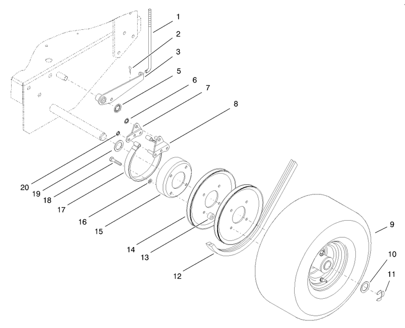 Brake Wheel Pulley and Wheel Assembly