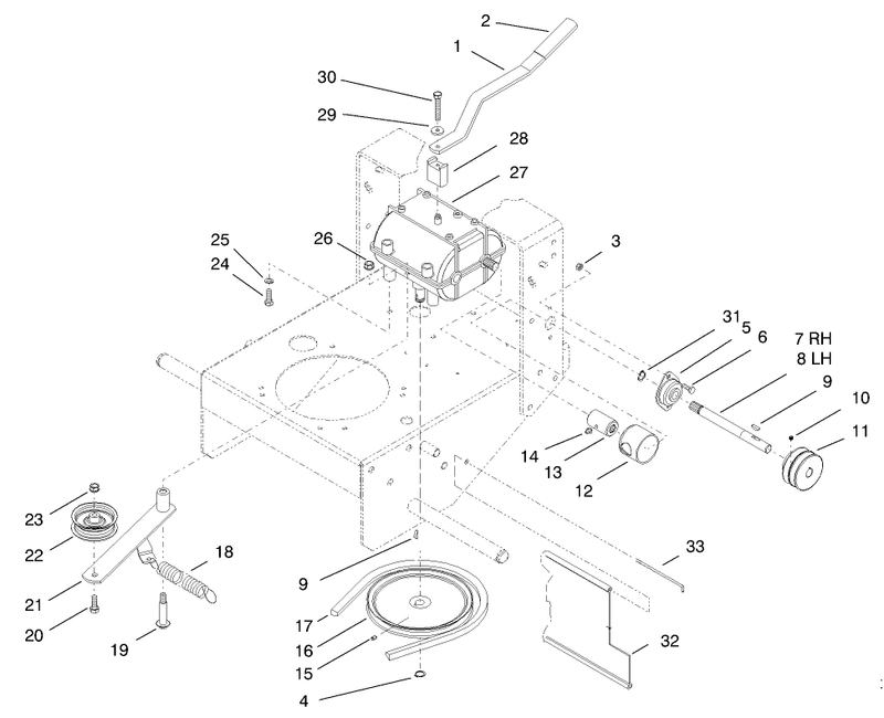 Transmission and Idler Pulley Assembly