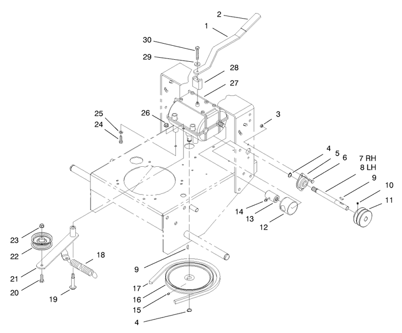 Transmission and Idler Pulley Assembly