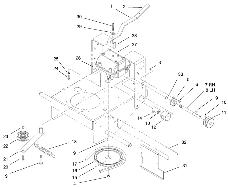 Transmission and Idler Pulley Assembly