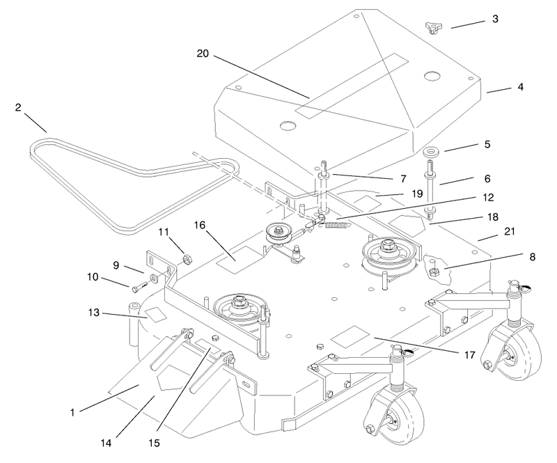 Deck Cover And Deck Drive Belts