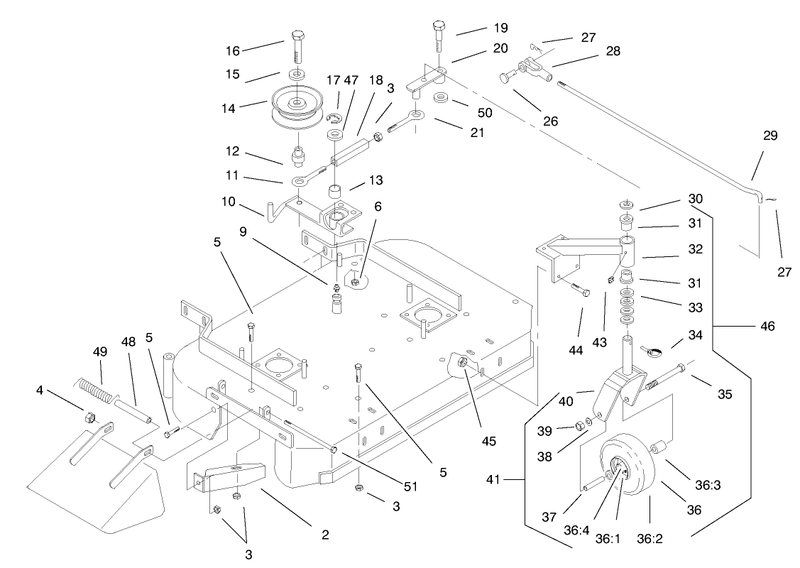 Deck Drive Pulleys and Caster Wheels