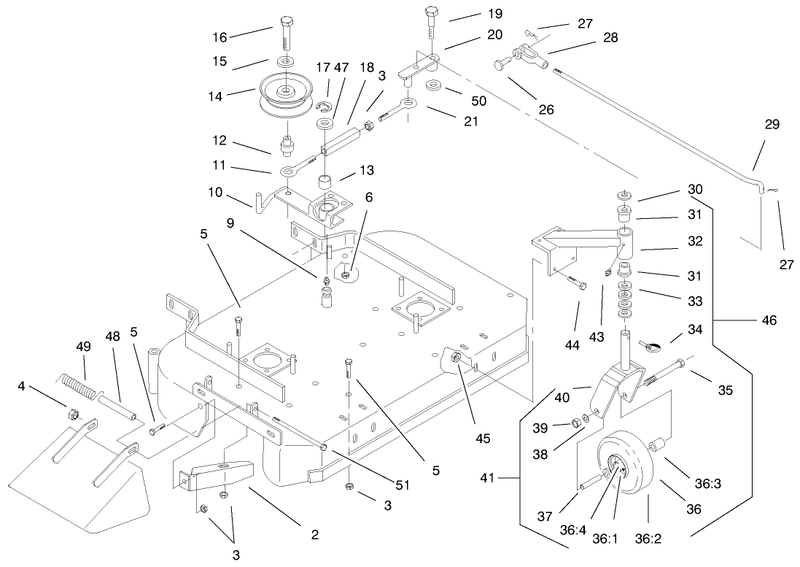 Deck Drive Pulleys and Caster Wheels