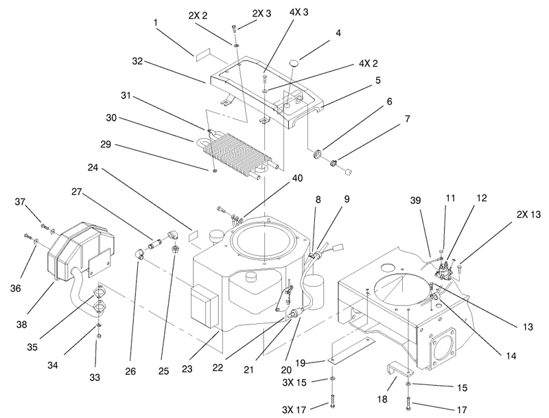 Engine and Oil Cooler Assembly