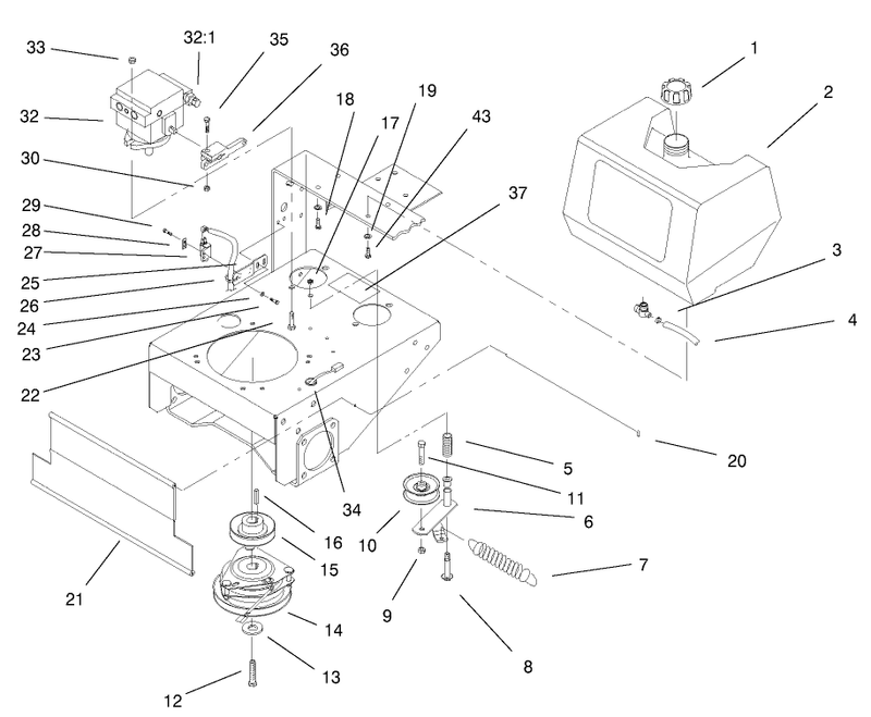 Fuel Tank Hydro Pumps and Pto Assembly