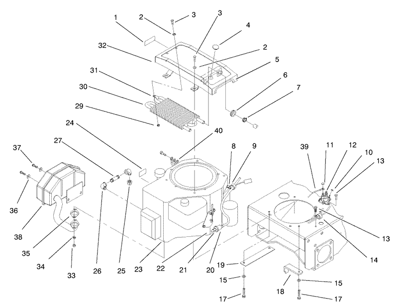 Engine and Oil Cooler Assembly
