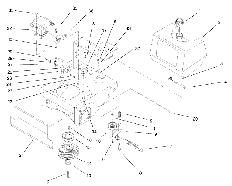 Fuel Tank Hydro Pump and PTO Assembly