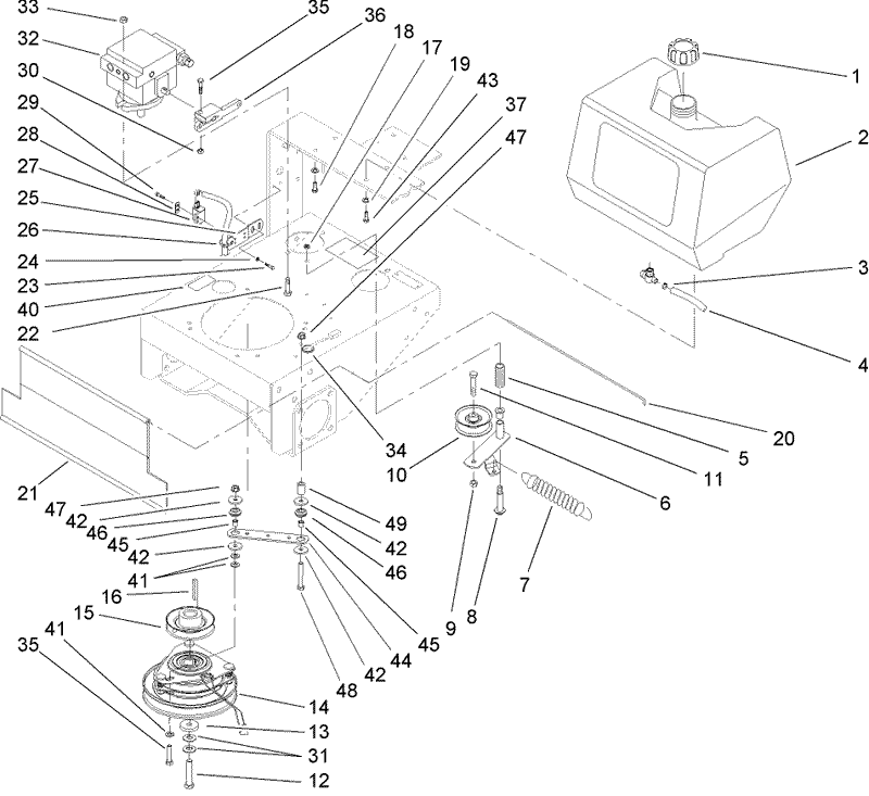 Fuel Tank Hydraulic Pump and Power Take Off Assembly