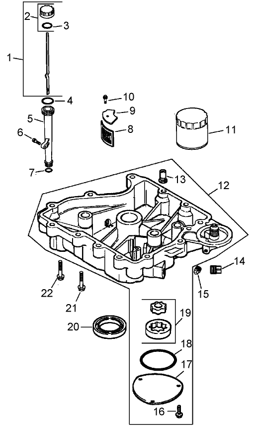 Oil Pan Lubrication Assembly Kohler CV15S 41630