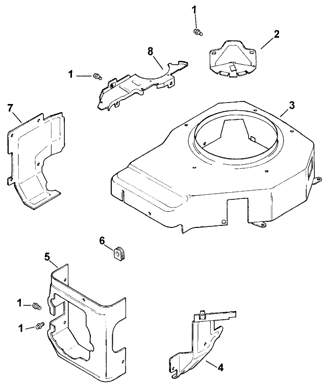 Blower Housing And Baffles Engine Kohler Model No C15s Spec 41561