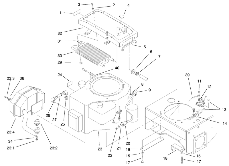 Engine and Oil Cooler Assembly