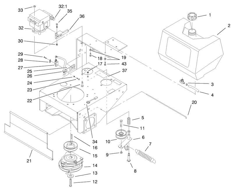 Fuel Tank Hydro Pump and Pto Assembly