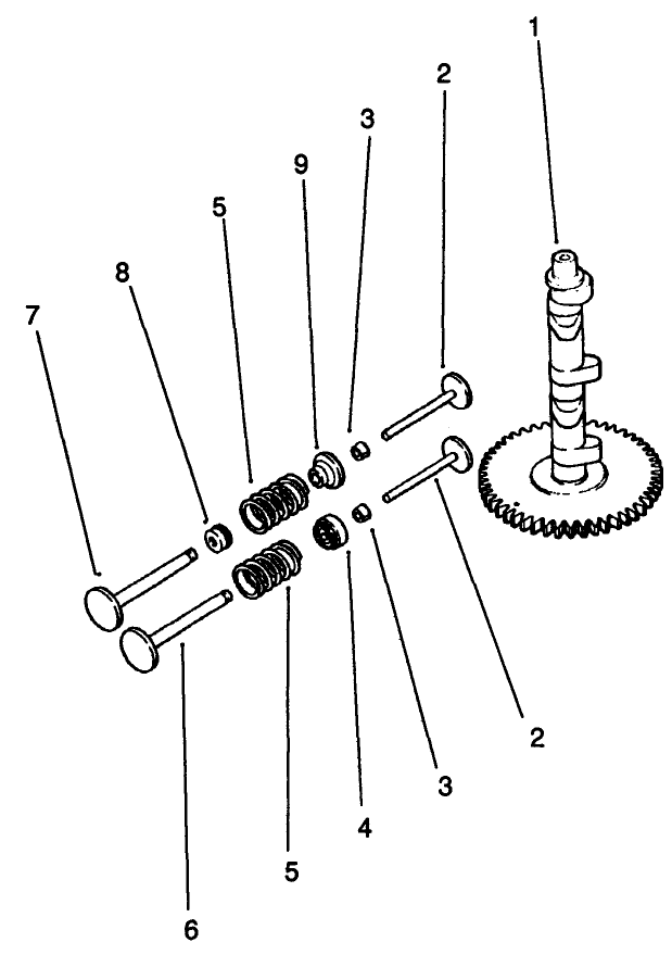 Camshaft and Valves Kohler Engine Model No Mv18s Type 58543