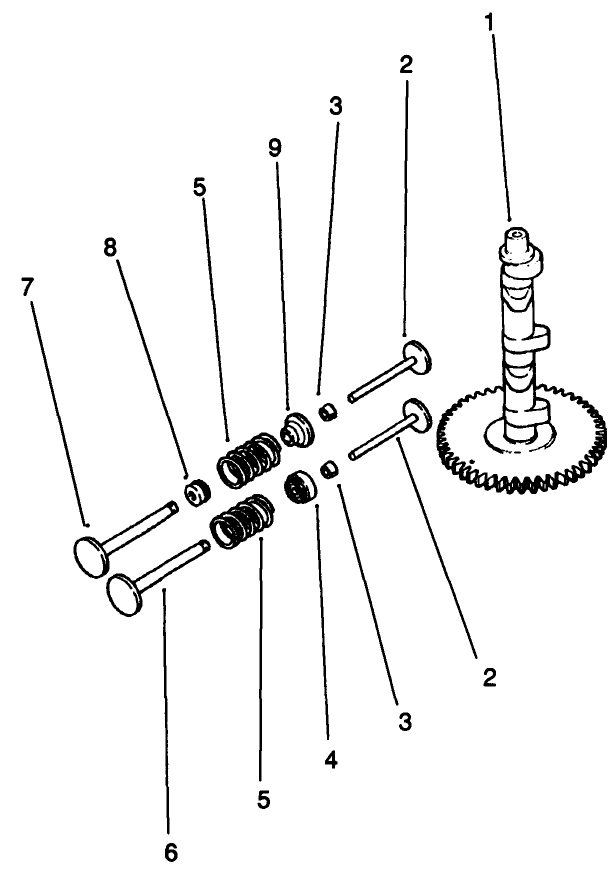 Camshaft and Valves Engine Model No Mv18s Type 58543