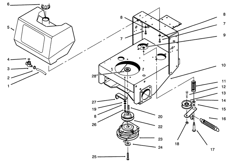 Fuel Tank Clutch and Idler Assembly