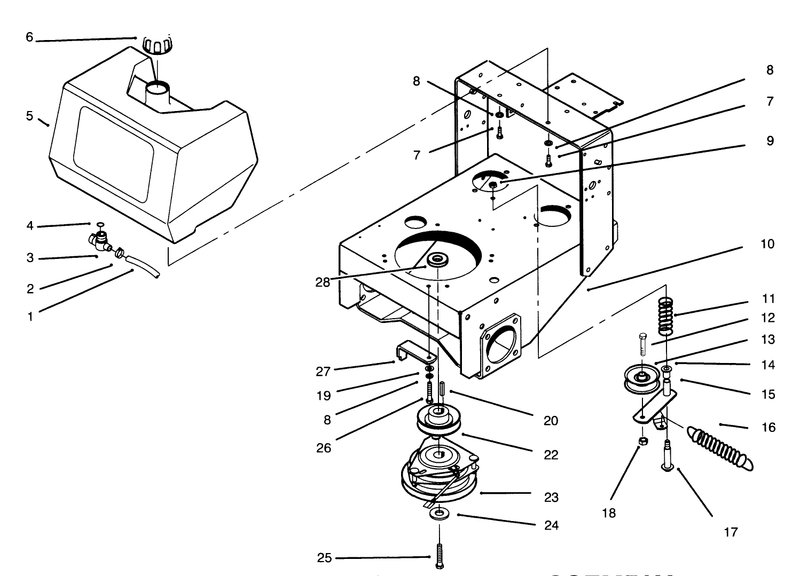 Fuel Tank Clutch and Idler Assembly