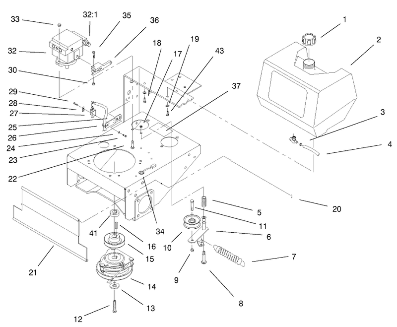 Fuel Tank Hydro Pumps and Pto Assembly
