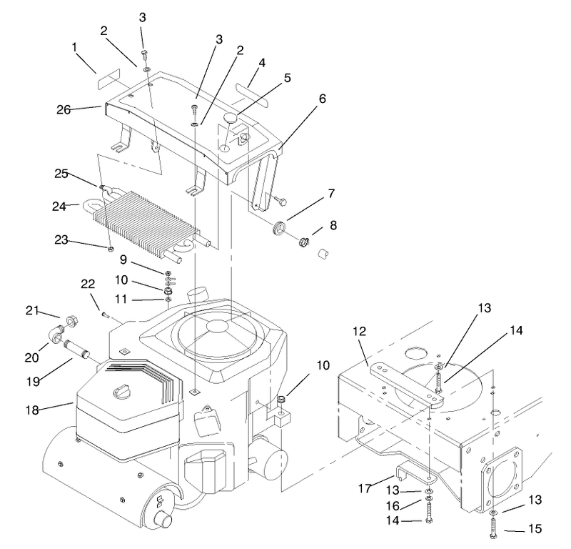 20 Hp Engine and Oil Cooler