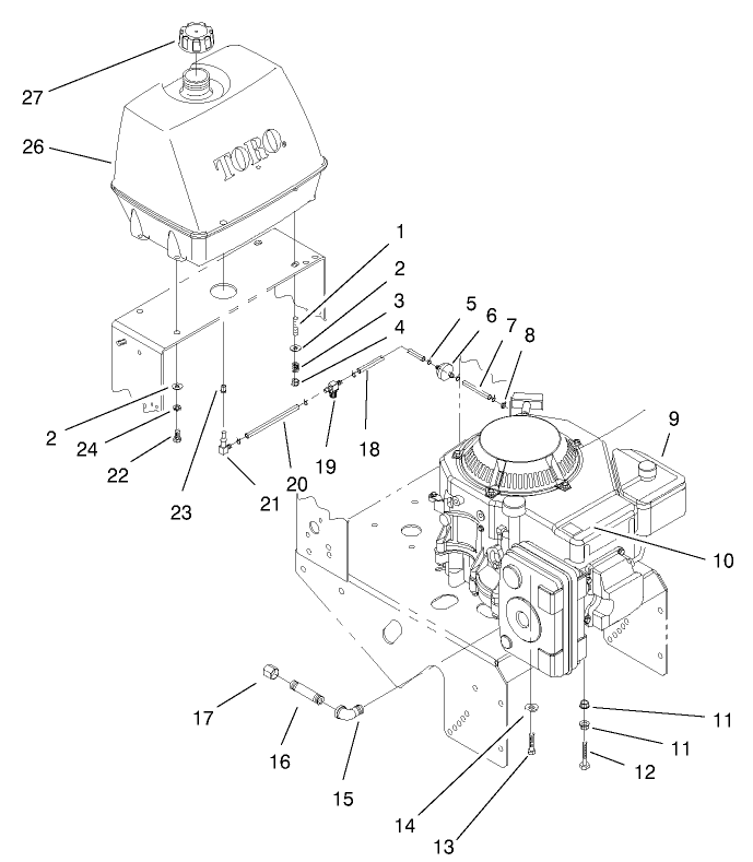 Engine and Fuel System Assembly