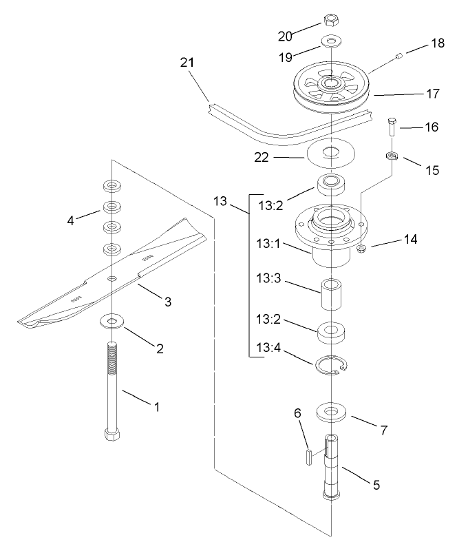Spindle Blade and Belt Assembly