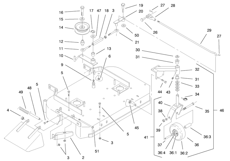 Deck Drive Pulleys and Caster Wheels