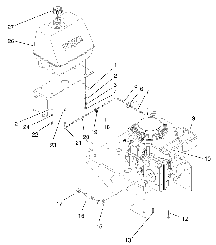 Engine and Fuel System Assembly