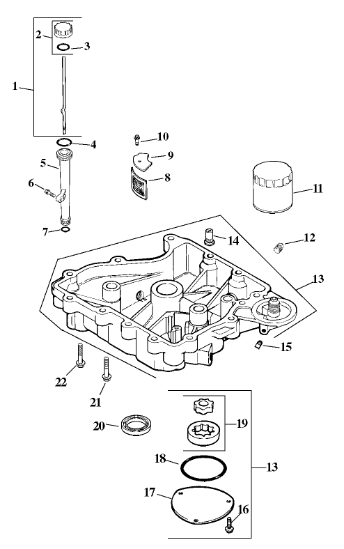 Oil Pan and Lubrication Assembly Kohler Model CV15T 41608