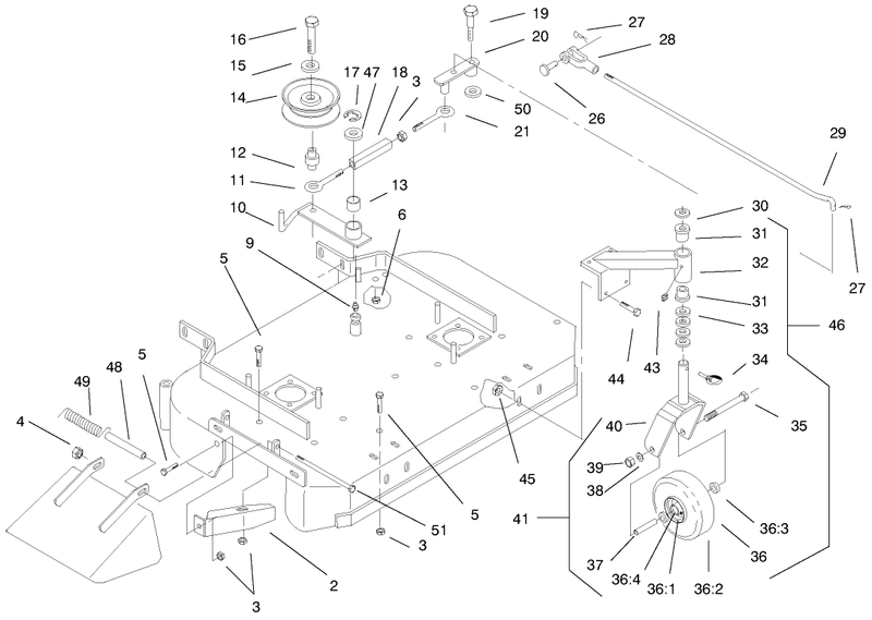 Deck Drive Pulleys and Caster Wheels