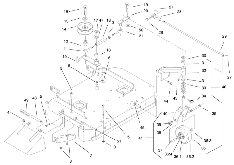 Deck Drive Pulleys and Caster Wheels