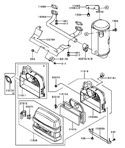 Air FilterMuffler Assembly Kawasaki FH451V-BS04