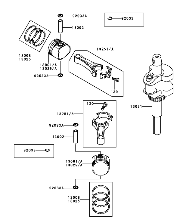 PistonCrankshaft Assembly Kawasaki FH451V BS04