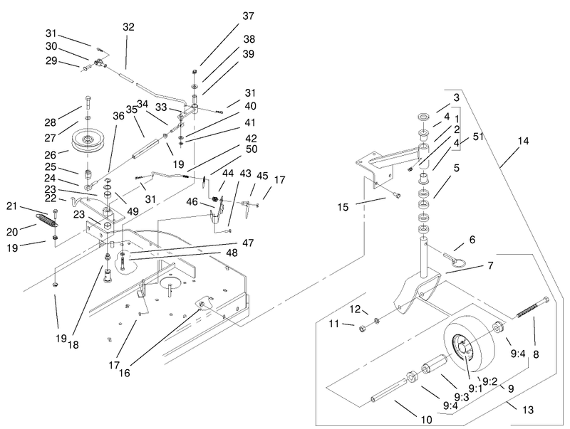 Front Castors and Blade Assemlby
