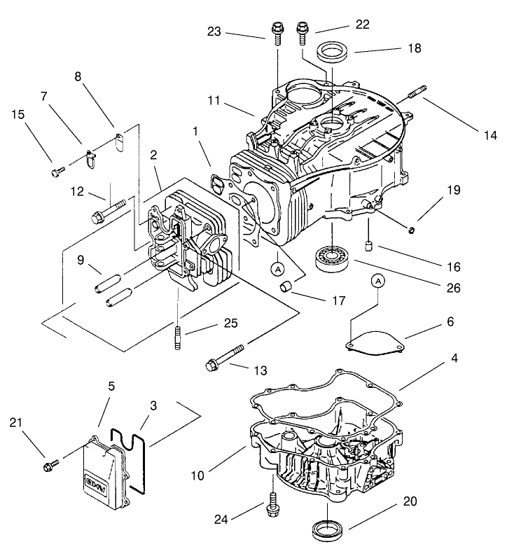 CylinderCrankcase Assembly Kawasaki FC420V ES15