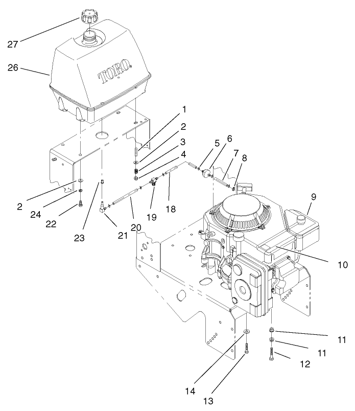Engine and Fuel System Assembly