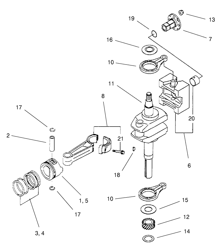 PistonCrankshaft Assembly Kawasaki FC420V ES15