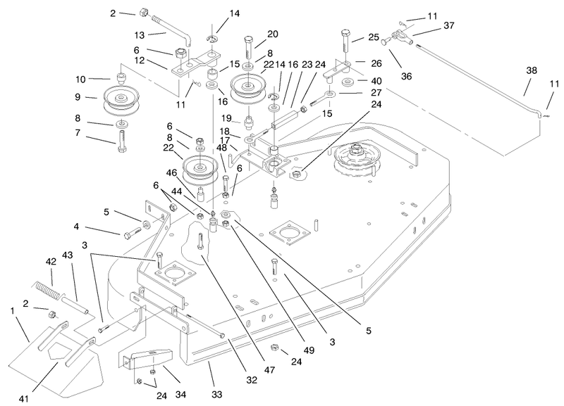 Deck Drive Pulleys And Deflector