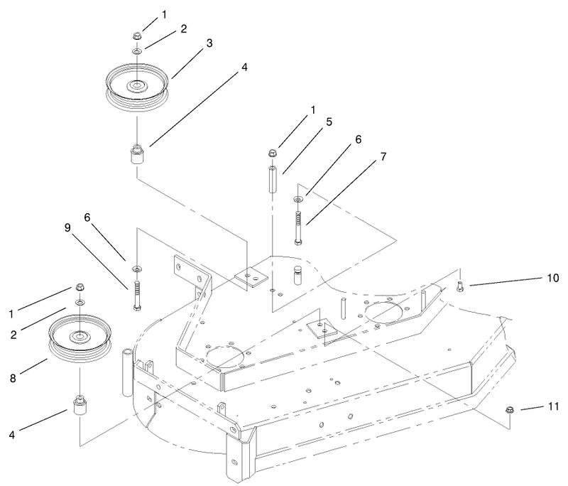 48in Deck Idler Pulleys Assembly