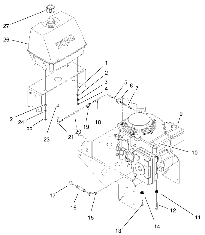 Engine and Fuel System Assembly