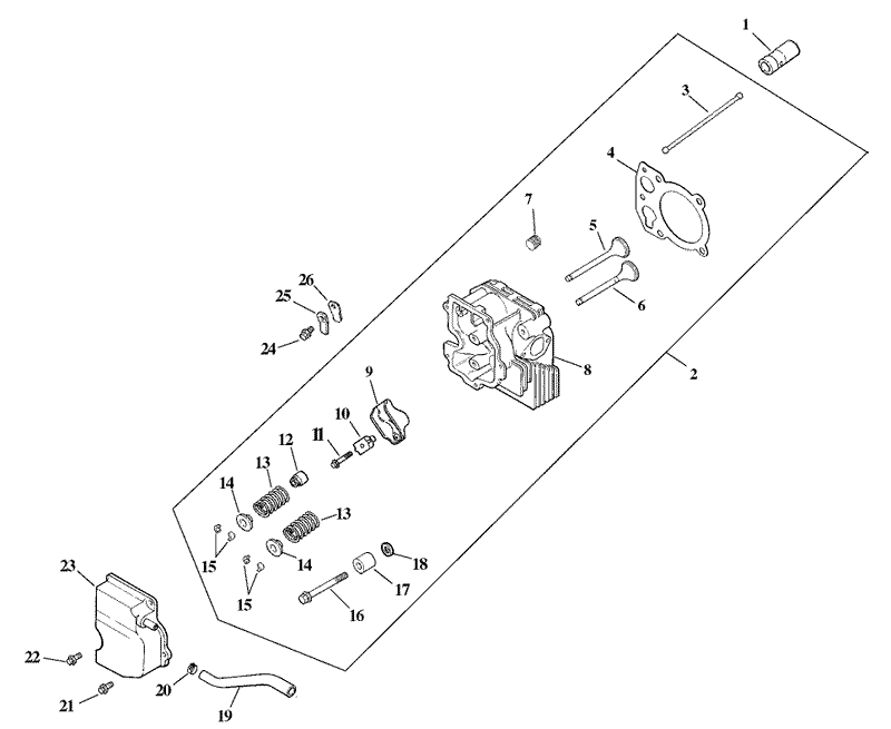 Cylinder Head Valve and Breather Assembly Kohler Model CV15T 41608
